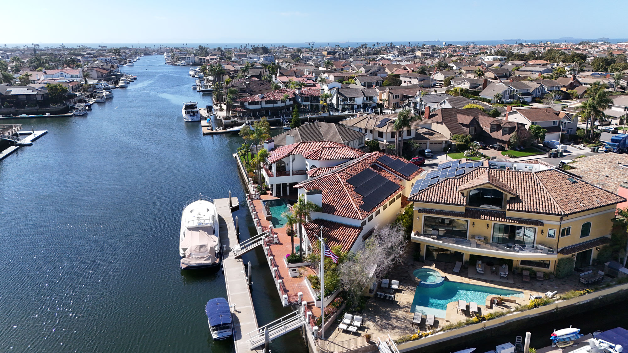 an oc solar installation project in orange county along the waterfront