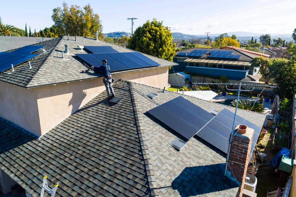 solar panels installed on a roof