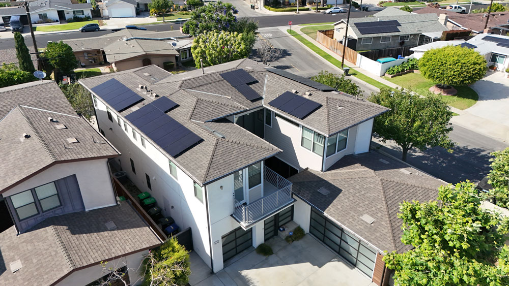 aerial view of a solar installation in orange county