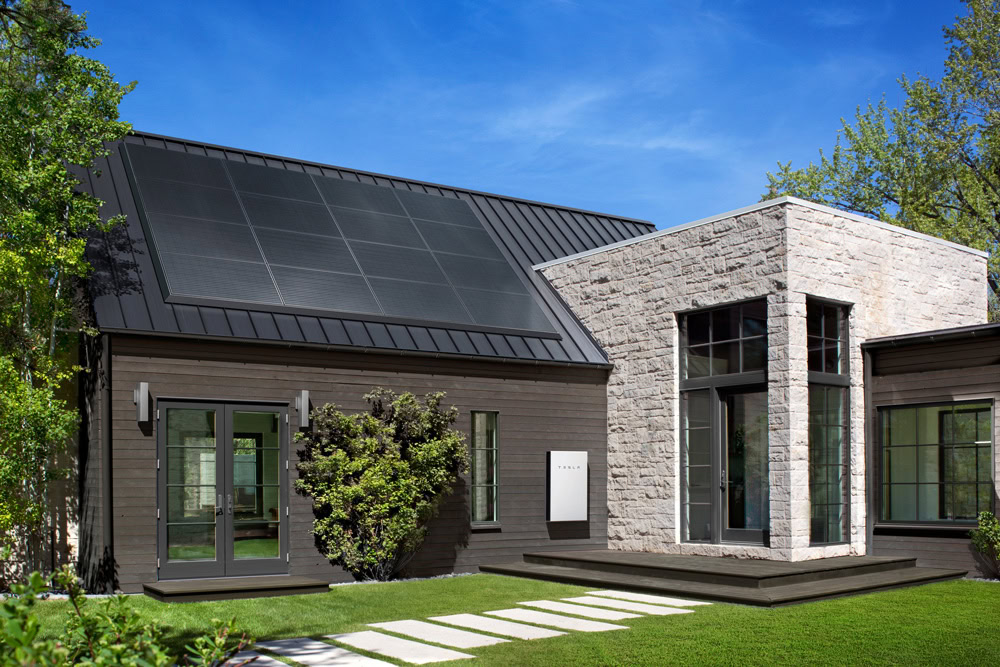 Tesla solar panels installed on a home's roof
