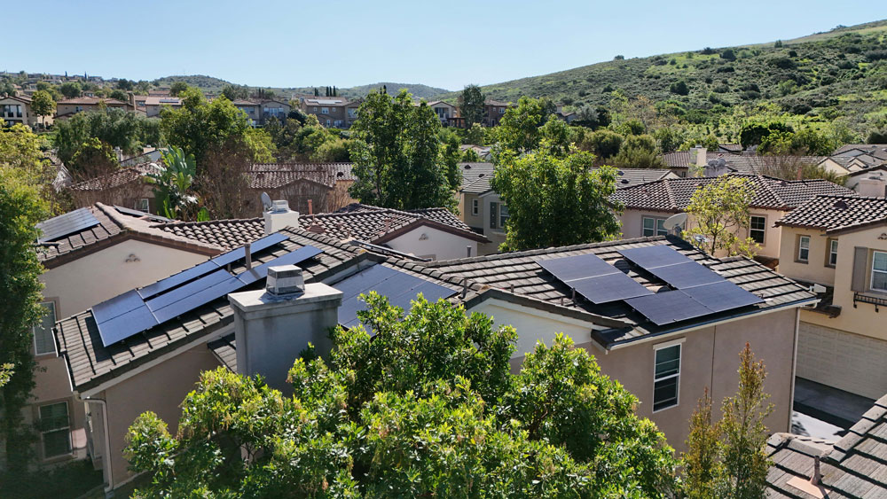 solar panels installed on a home's roof in orange county by the oc solar team
