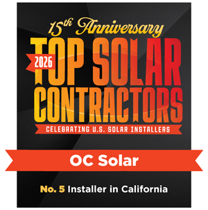 OC Solar was recognized as a top solar contractor in California by Solar Power World